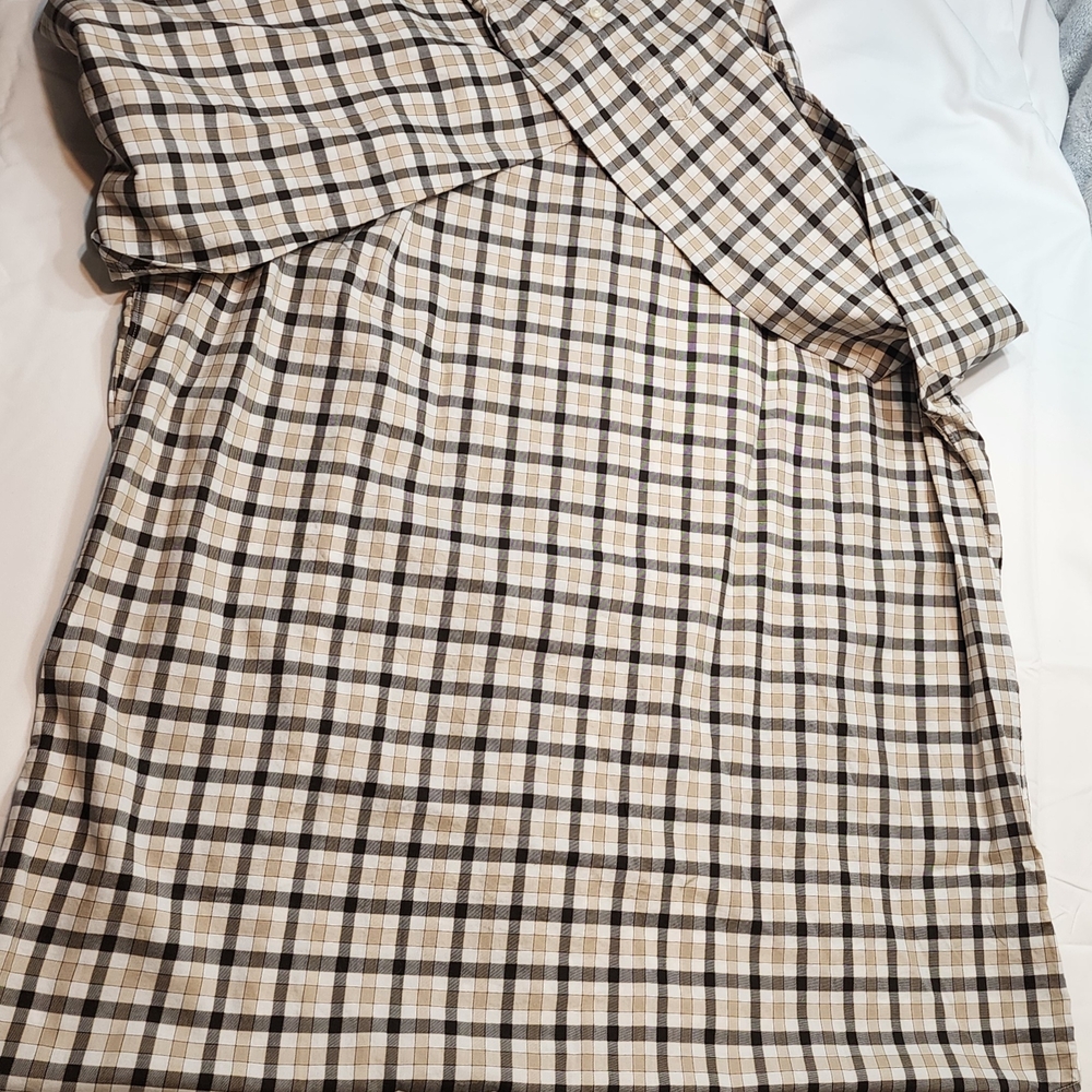 Daniel Cremieux Beige and Black Plaid Casual Button Down Shirt NWT - Picture 4 of 9